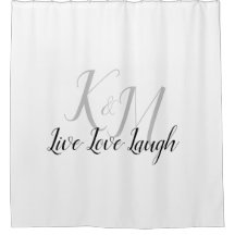 Live Love Laugh com Iniciais de Casal