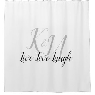 Cortina Para Box Live Love Laugh com Iniciais de Casal