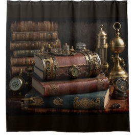 Cortina Para Box Livros de Vintage Steampunk