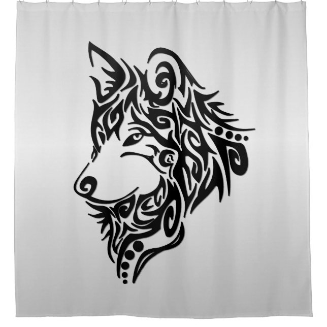 Cortina Para Box Lone Black Tribal Wolf (Frente)
