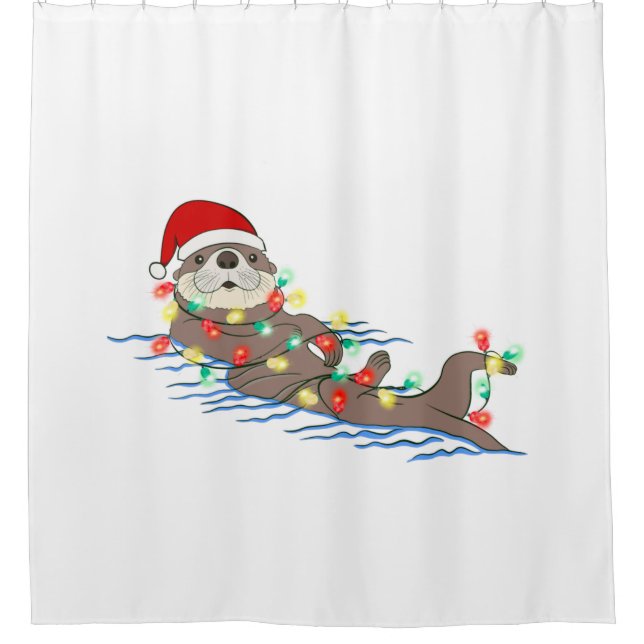 Cortina Para Box lontra santa claus de natal feia (Frente)