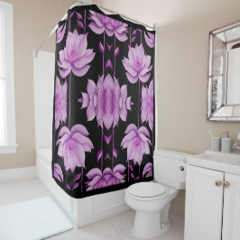 Cortina Para Box Lotus violeta-vermelha