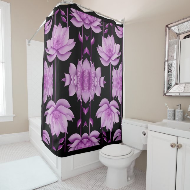 Cortina Para Box Lotus violeta-vermelha (In Situ)