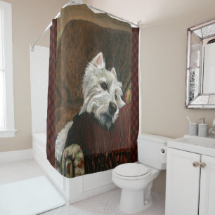 Cortina Para Box Lounging Westie em Sofa