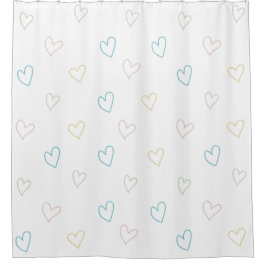 Cortina Para Box Lovely hearts pattern - Shower Curtain - Large