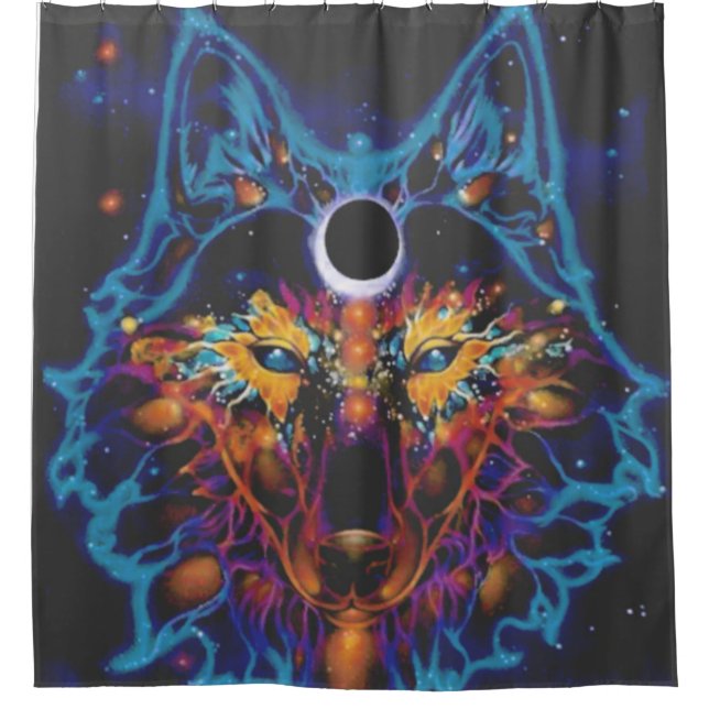 Cortina Para Box Lunar Wolf Shower Curtain (Frente)