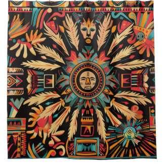 Cortina Para Box Lush Cyan "Aztec Dream" Cortina de Chá Elegante