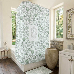 Cortina Para Box Luxo Patrimônio Sage Toile Francês Monograma Crist