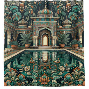 Cortina Para Box "Luxury Estate: Art Deco Indoor Piscina"