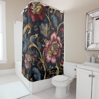 Cortina Para Box Luxury Indian Floral Shower Curtain Vintage Royal 