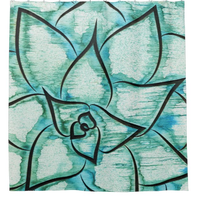 Cortina Para Box Luz - Succulent verde (Frente)