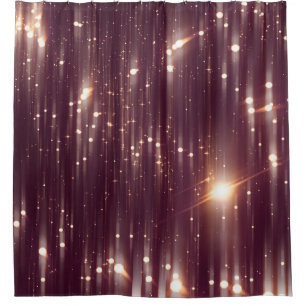Cortina Para Box Luzes cor-de-rosa abstrato com brilho