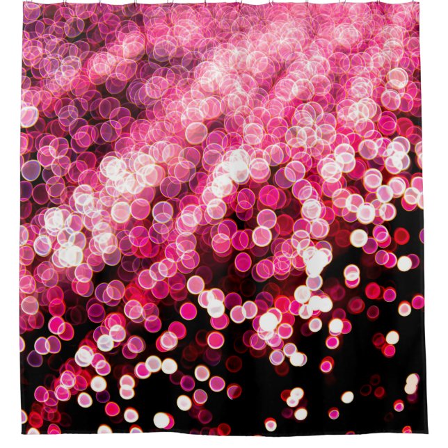 Cortina Para Box Luzes desfocadas retro cor-de-rosa-abstrato (Frente)