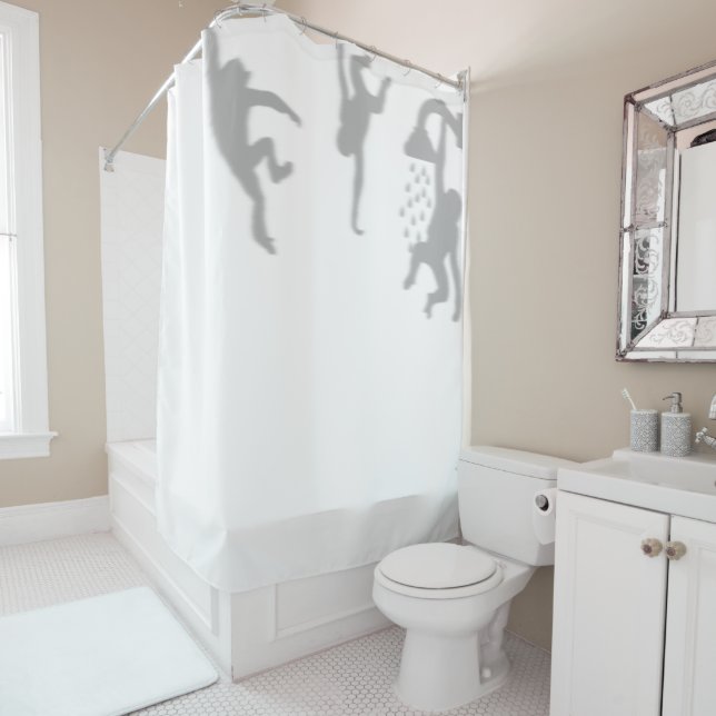 Cortina Para Box Macaco Engraçado Na Sombra Silhueta Chá (In Situ)