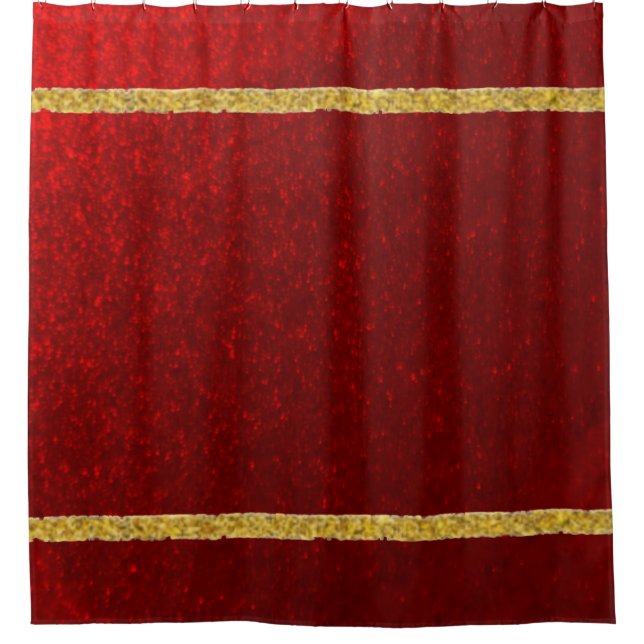 Cortina Para Box Maçãs Doces Vermelho Ouro  (Frente)