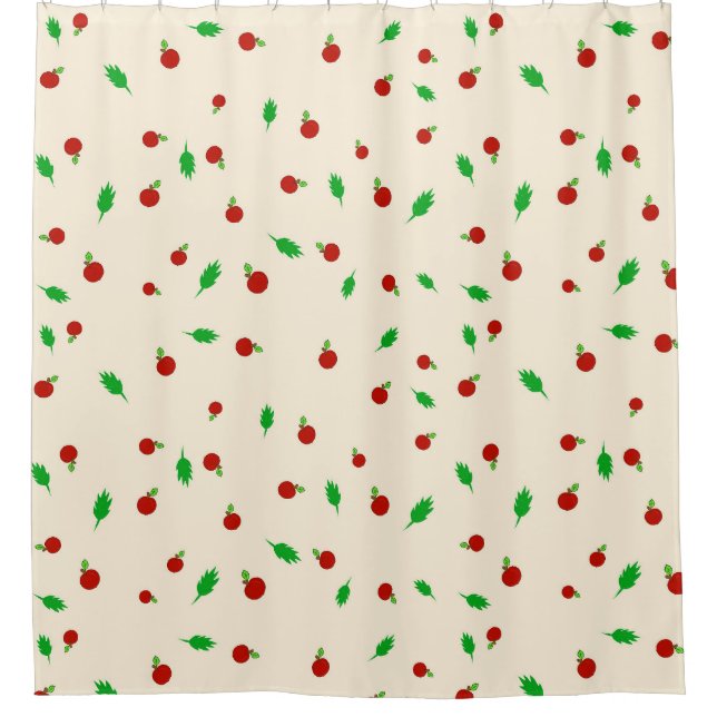 Cortina Para Box Maçãs e folhas (Frente)