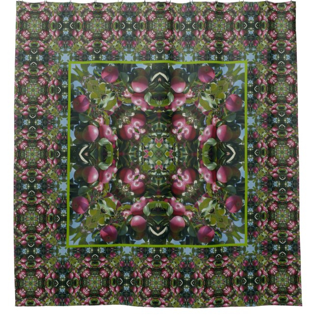 Cortina Para Box Maçãs Vermelhas Na Arte Da Árvore (Frente)