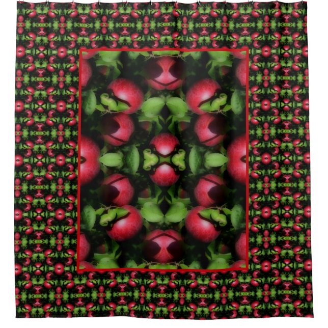 Cortina Para Box Maçãs Vermelhas No Abstrato Da Árvore Natureza (Frente)