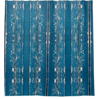 Cortina Para Box Madeira azul antiga