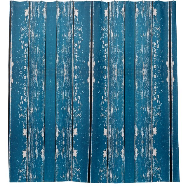Cortina Para Box Madeira azul antiga (Frente)