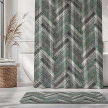Madeira Rústica Chevron Verde Menta Cinza