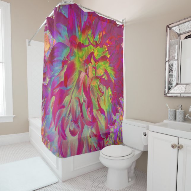 Cortina Para Box Magenta Psicodélica e Flor Amarelo Dahlia (In Situ)