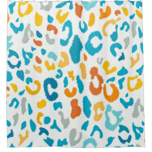 Cortina Para Box Manchas-leopardo: Textura Vintage Colorida.