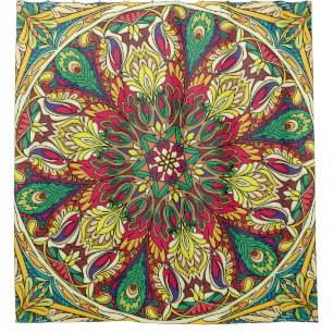 Cortina Para Box Mandala Bandana: Vintage Seamless Design.
