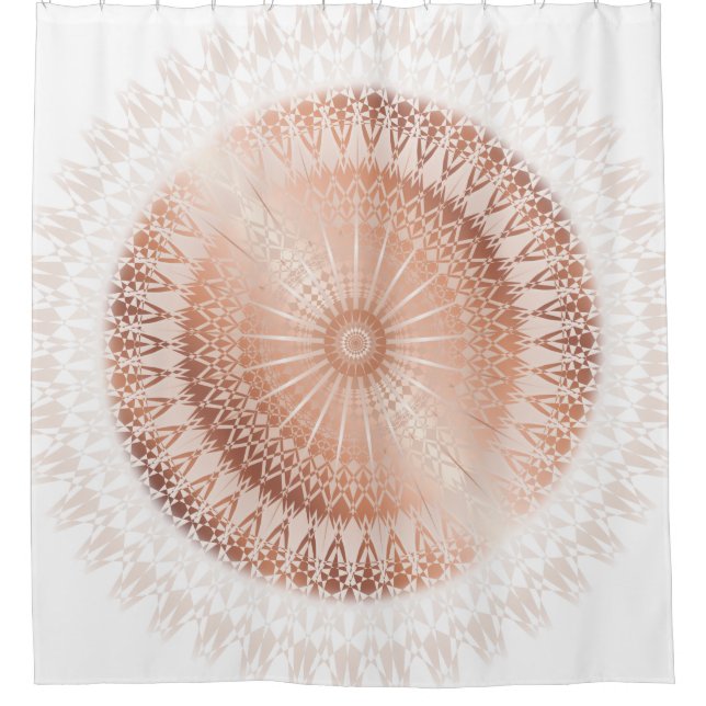 Cortina Para Box Mandala Moderno em Rose Gold (Frente)