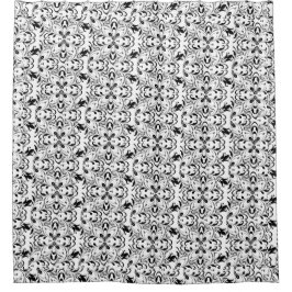 Cortina Para Box Mandala Preta e Branca