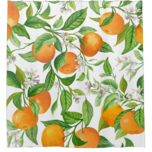 Cortina Para Box Mandarina: Padrão Colorido Tropical