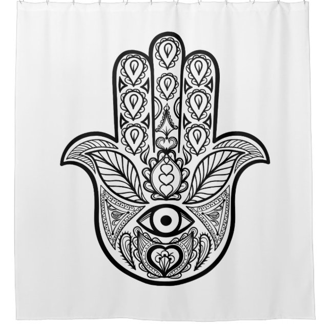 Cortina Para Box Mão inspirada de Hamsa (Frente)