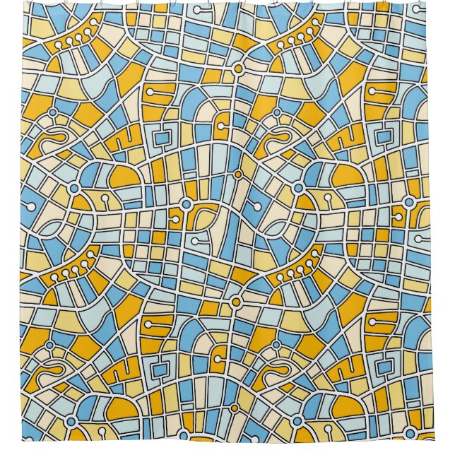 Cortina Para Box Map Pattern 030520 - Cores 04 (Frente)