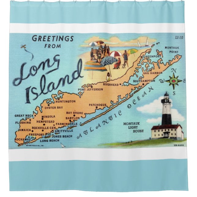 Cortina Para Box Mapa Antigo da Long Island (Frente)
