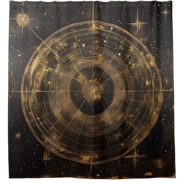 Cortina Para Box Mapa Celestial das Estrelas do ouro (5) (Frente)