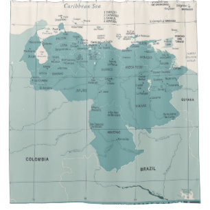 Cortina Para Box Mapa da Venezuela - Vintage - Vintage High Detaile