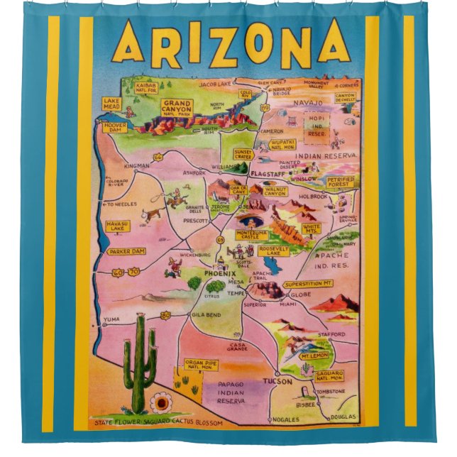 Cortina Para Box Mapa do Arizona  (Frente)