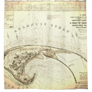 Cortina Para Box Mapa do Cabo de Provincetown