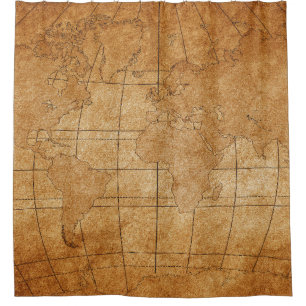 Cortina Para Box mapa do mundo