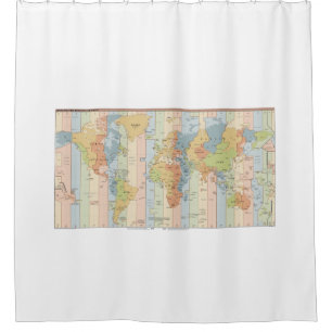 Cortina Para Box Mapa Global de Fusos Horários