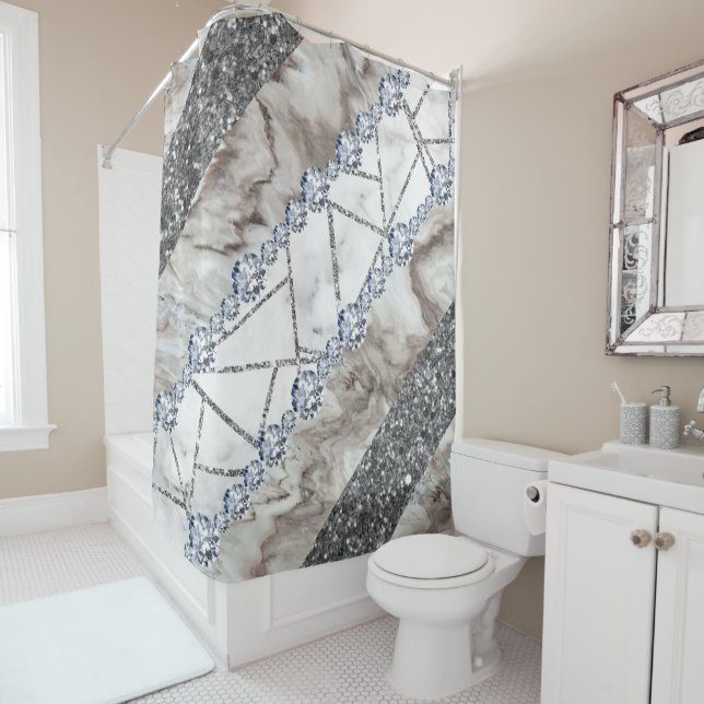 Cortina Para Box Marble Stone Modern Abstrato (In Situ)