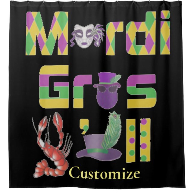 Cortina Para Box Mardi Gras Y'all Thunder_Cove (Frente)