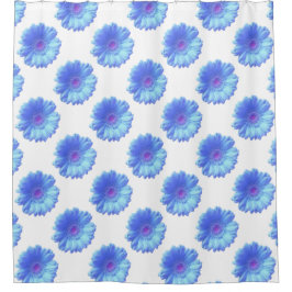 Cortina Para Box Margarida azul-gerbera