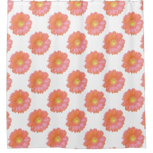 Cortina Para Box Margarida de gerbera laranja