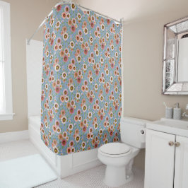 Cortina Para Box Margarida Moderna Floral em Azul