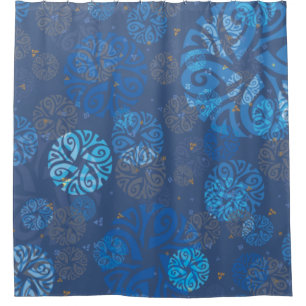 Cortina Para Box Marinho Elegante - Motif Étnico Azul