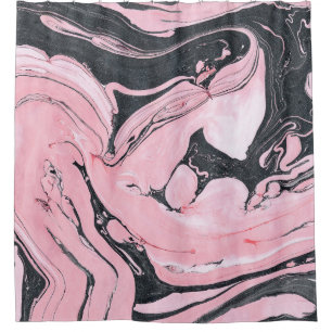 Cortina Para Box Mármore Rosa Preto: Arte Abstrato