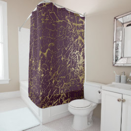 Cortina Para Box Maroon Bordeaux Dourada Luxury Plum