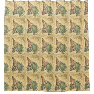 Cortina Para Box Marrom e Seashell Verde