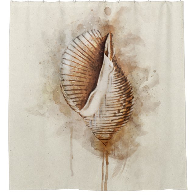 Cortina Para Box Marrom Marrom-d'água do mar tropical (Frente)